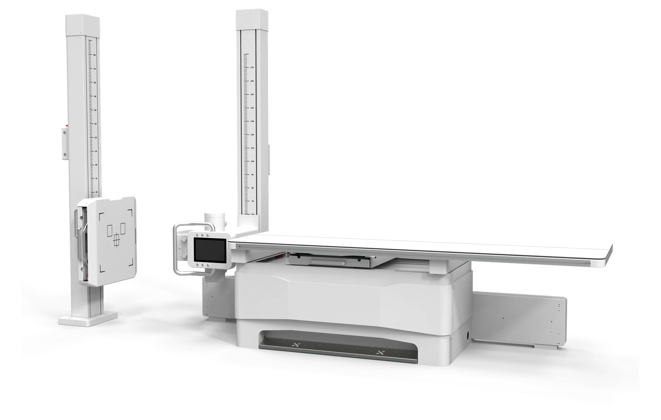 YJ-FDR200-50 fixed digital radiography system with upright stand, floating table and flat panel detector